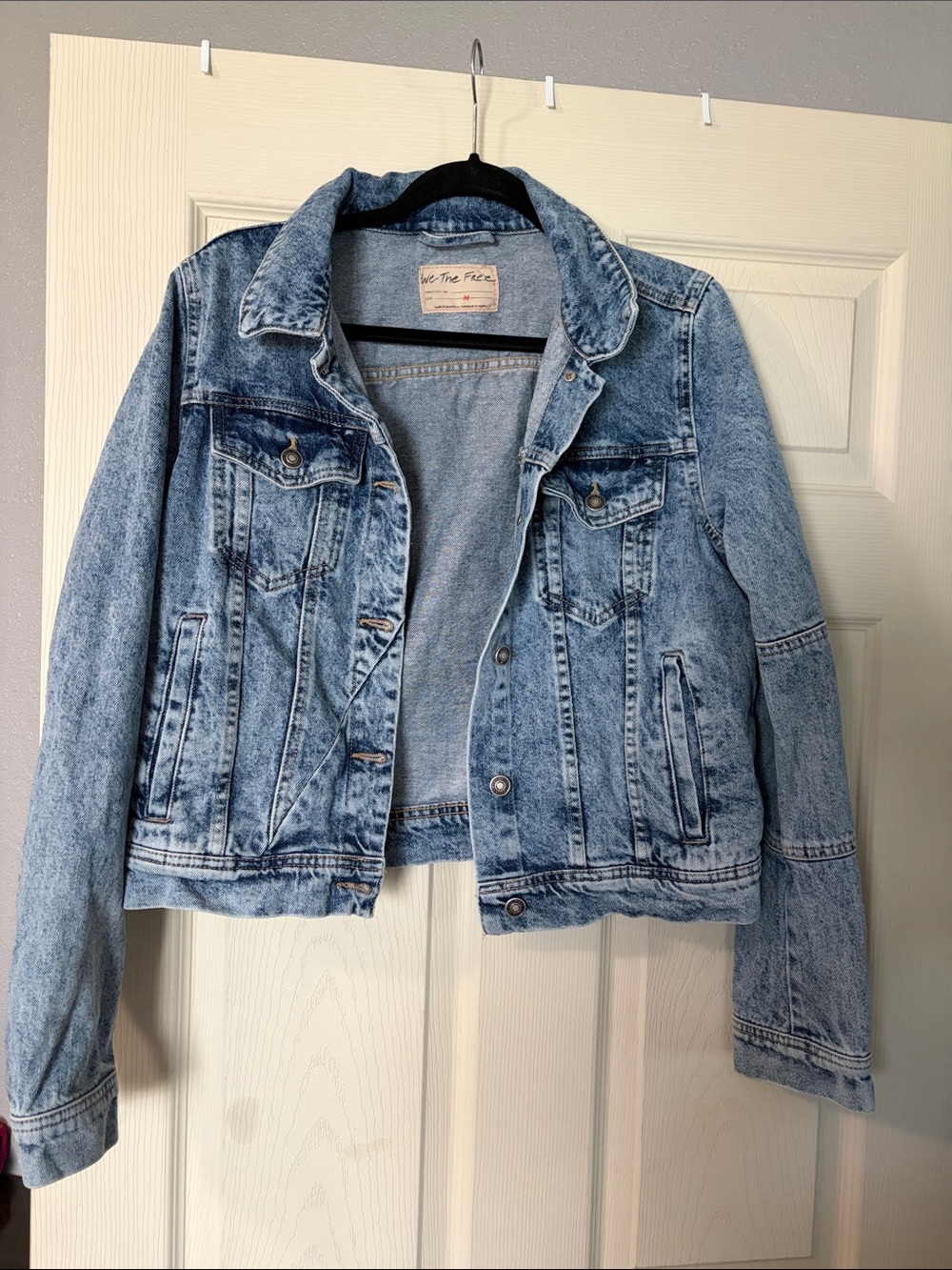 We The Free Faded Light Blue Denim Jacket - Women's Trucker